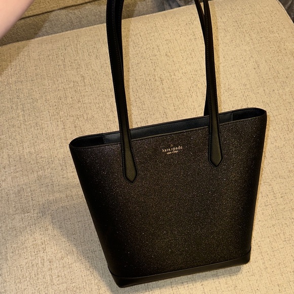 Kate Spade Glittering Black Tote with Matching Clutch - Picture 2 of 12